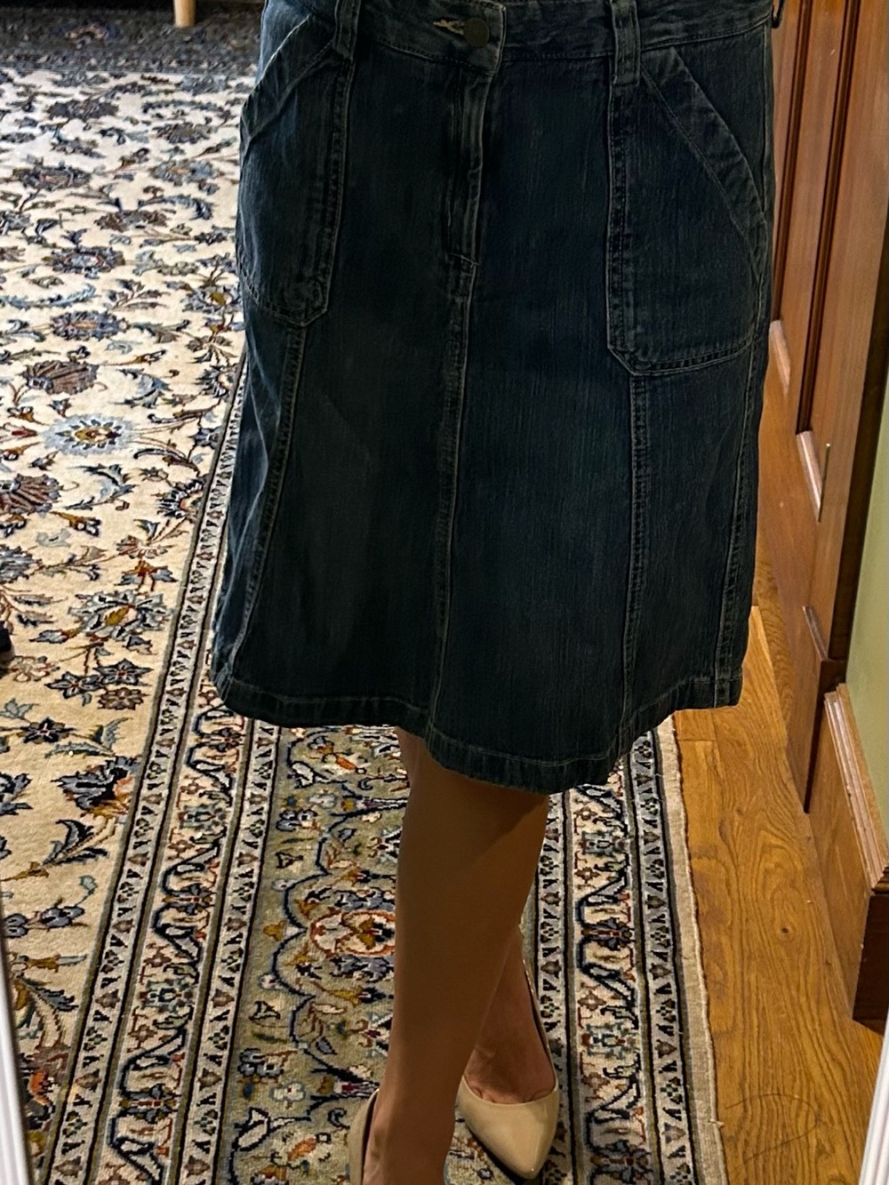 Eddie Bauer Dark Blue Denim Pencil Skirt